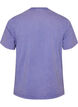 Cotton T-shirt with front print and a washed look, Purple, Packshot image number 1