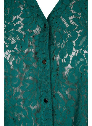 Lace tunic with button closure, Evergreen, Packshot image number 2