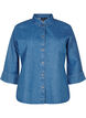 Denim shirt with rhinestones and 3/4 sleeves, Bl. Denim Rhinestone, Packshot image number 0