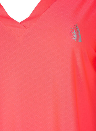 Training t-shirt with v-neck and pattern, Fyring Coral ASS, Packshot image number 2