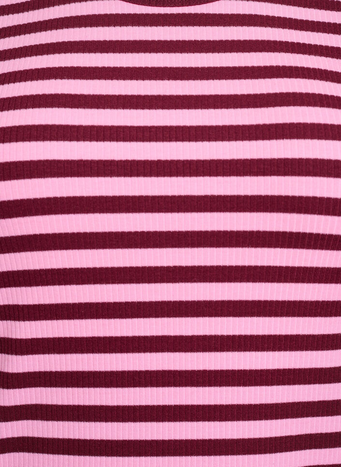 Knee-length T-shirt dress in ribbed jersey, Dark Bordeaux, Packshot image number 2