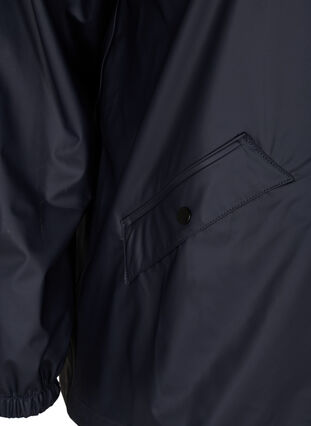 Short rain jacket with hood and button fastening, Night Sky, Packshot image number 3