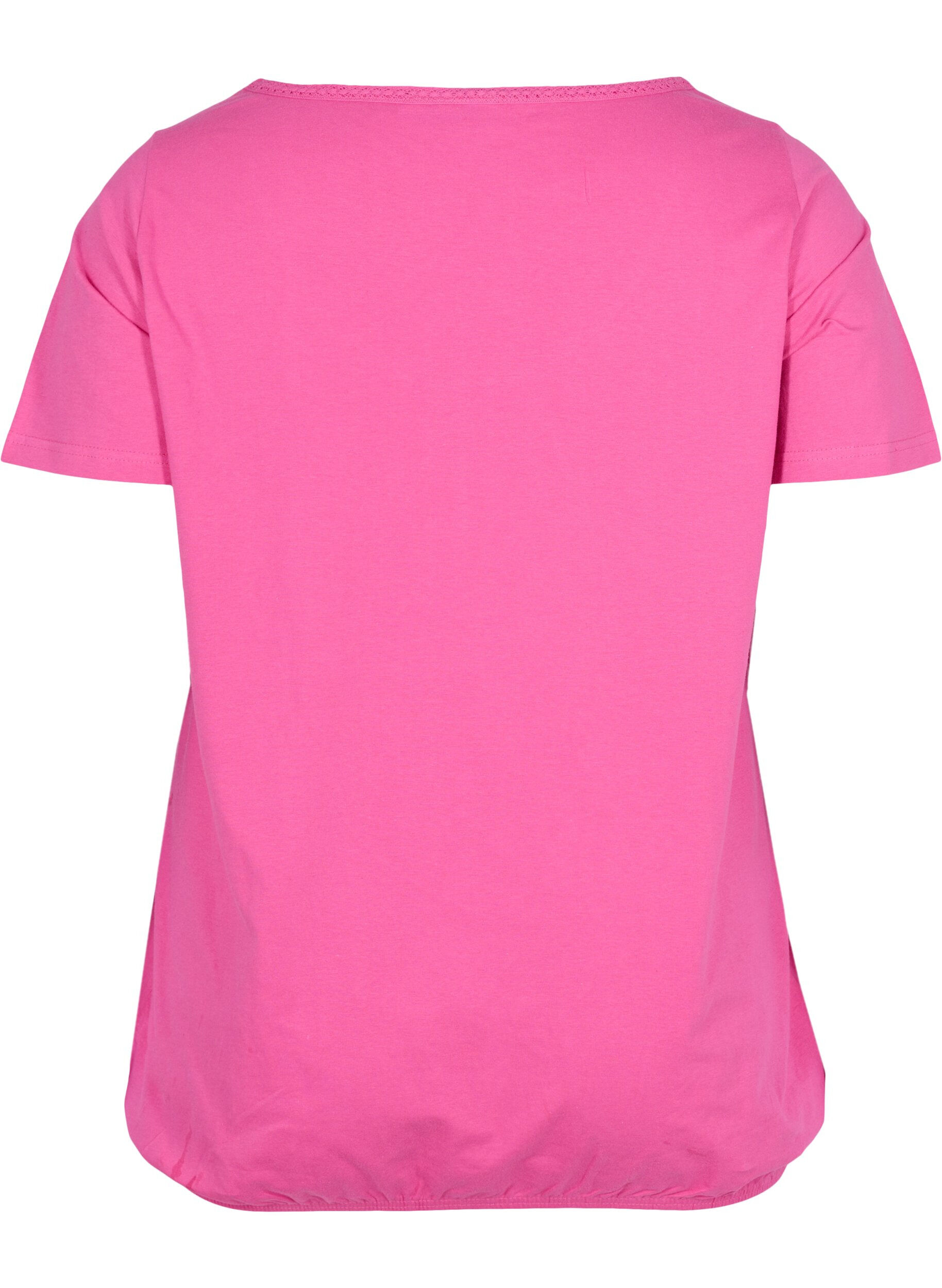 Zizzifashion Short-sleeved cotton t-shirt, Raspberry Rose, Packshot image number 1