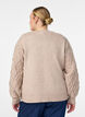 Cable knit cardigan with pearl buttons, Beige, Model image number 2
