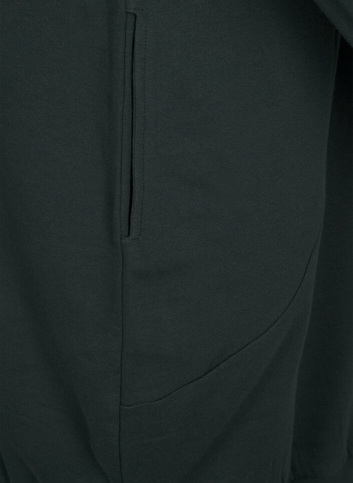 Long cotton sweat cardigan with hood, Green, Packshot image number 3