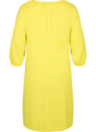 Viscose dress with v-neck, Blazing Yellow, Packshot image number 1