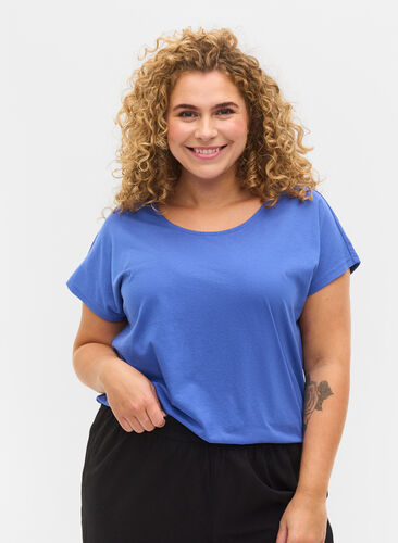 Cotton mix t-shirt, Dazzling Blue, Model image number 0