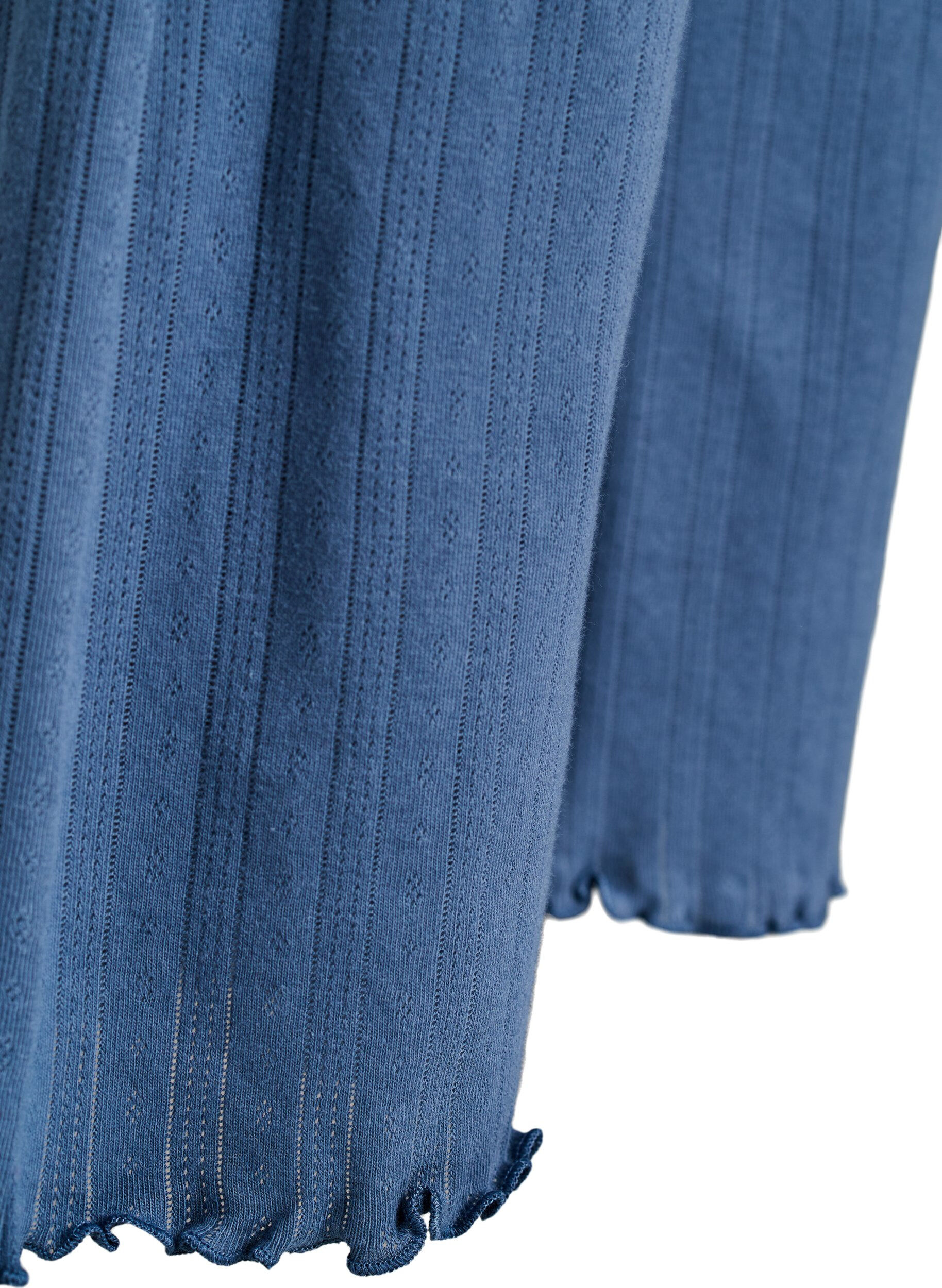 Zizzifashion Organic cotton pyjama bottoms with a textured pattern, Blue, Packshot image number 3