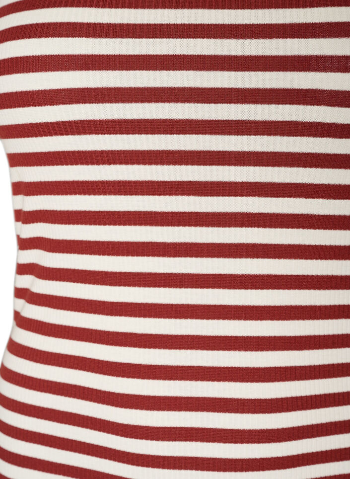 Striped tank top with a rib structure, Red, Packshot image number 2