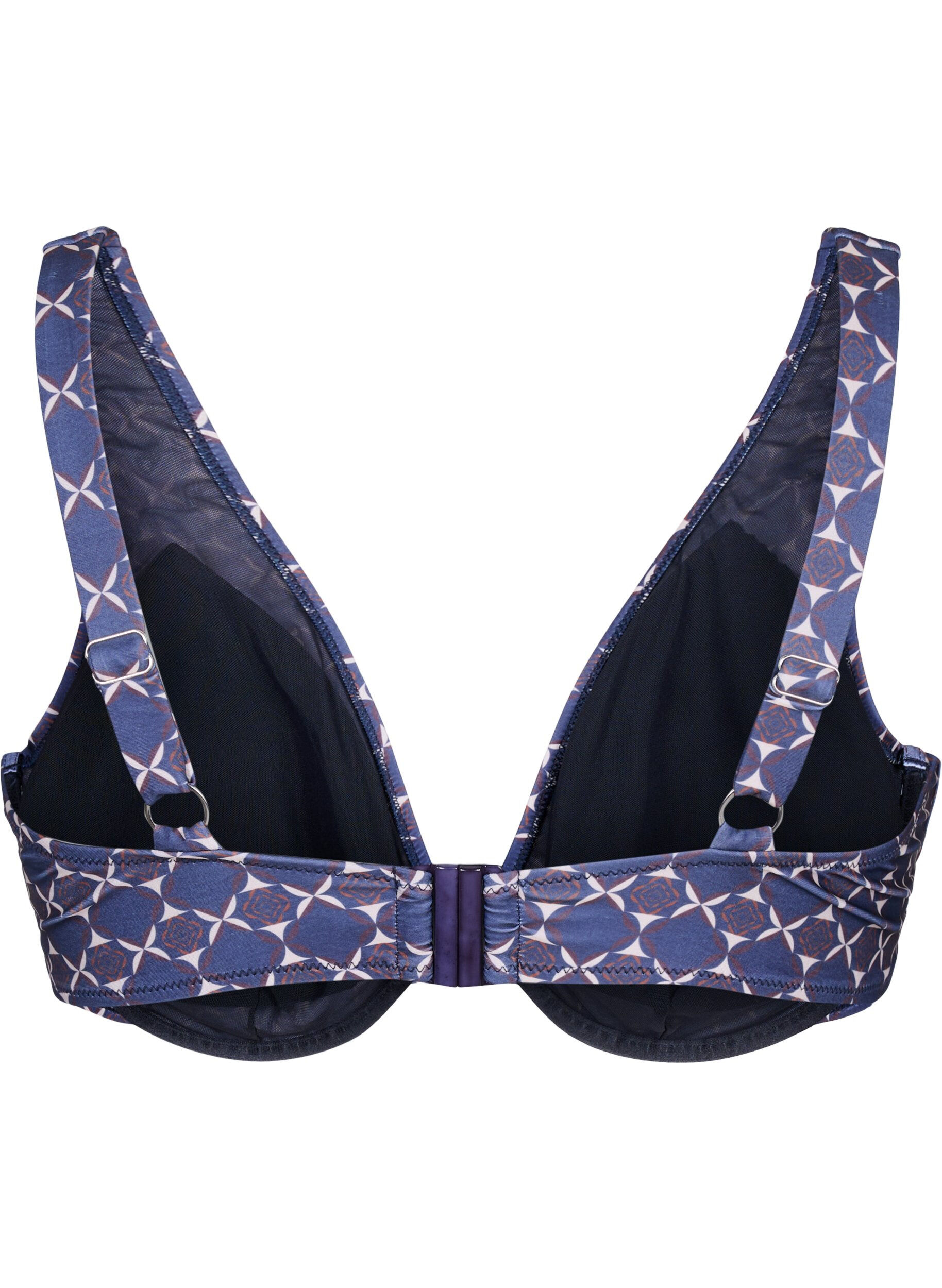 Zizzifashion Printed bikini top with underwire, Blue, Packshot image number 1