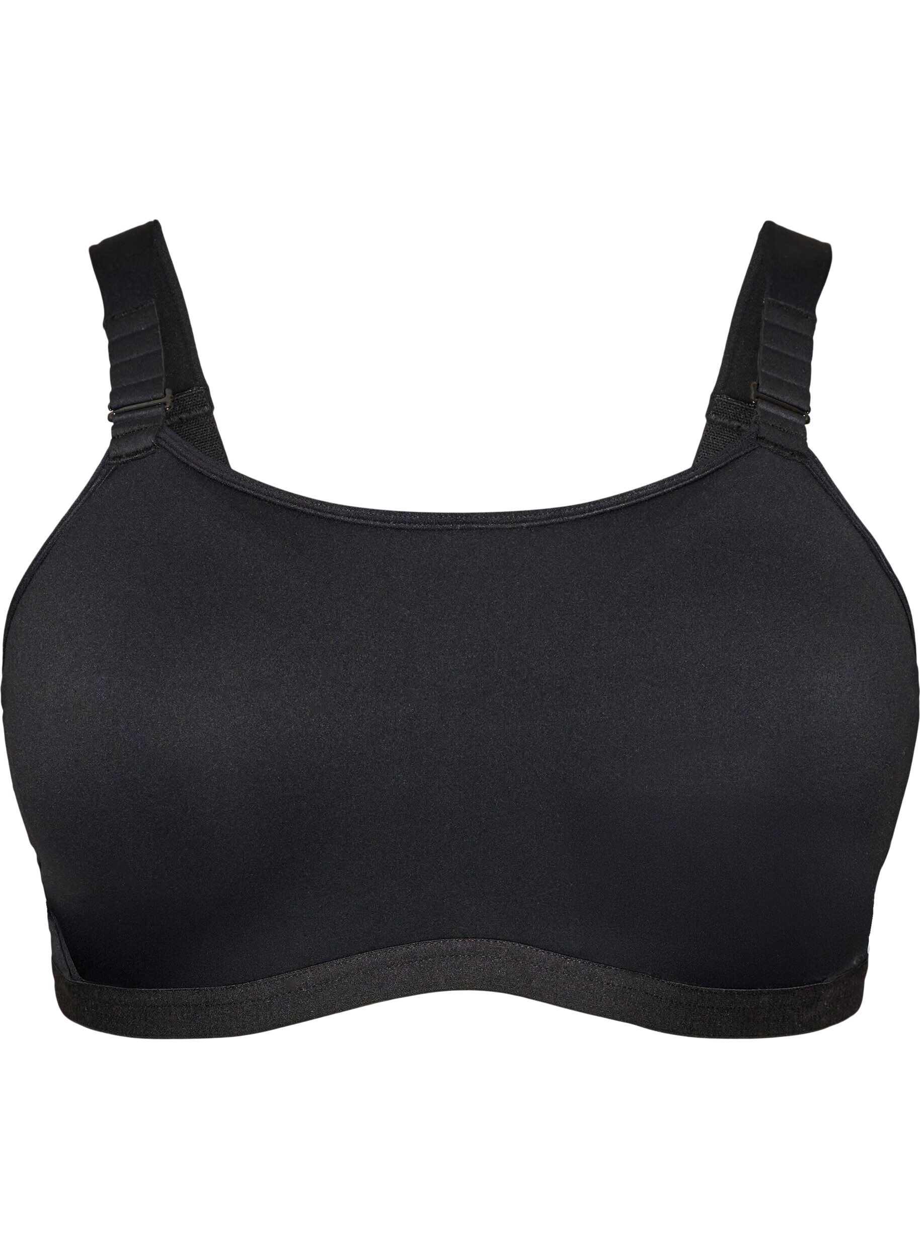 ZizzifashionHigh support sports bra with underwire and padded straps, Black, Packshot image number 0