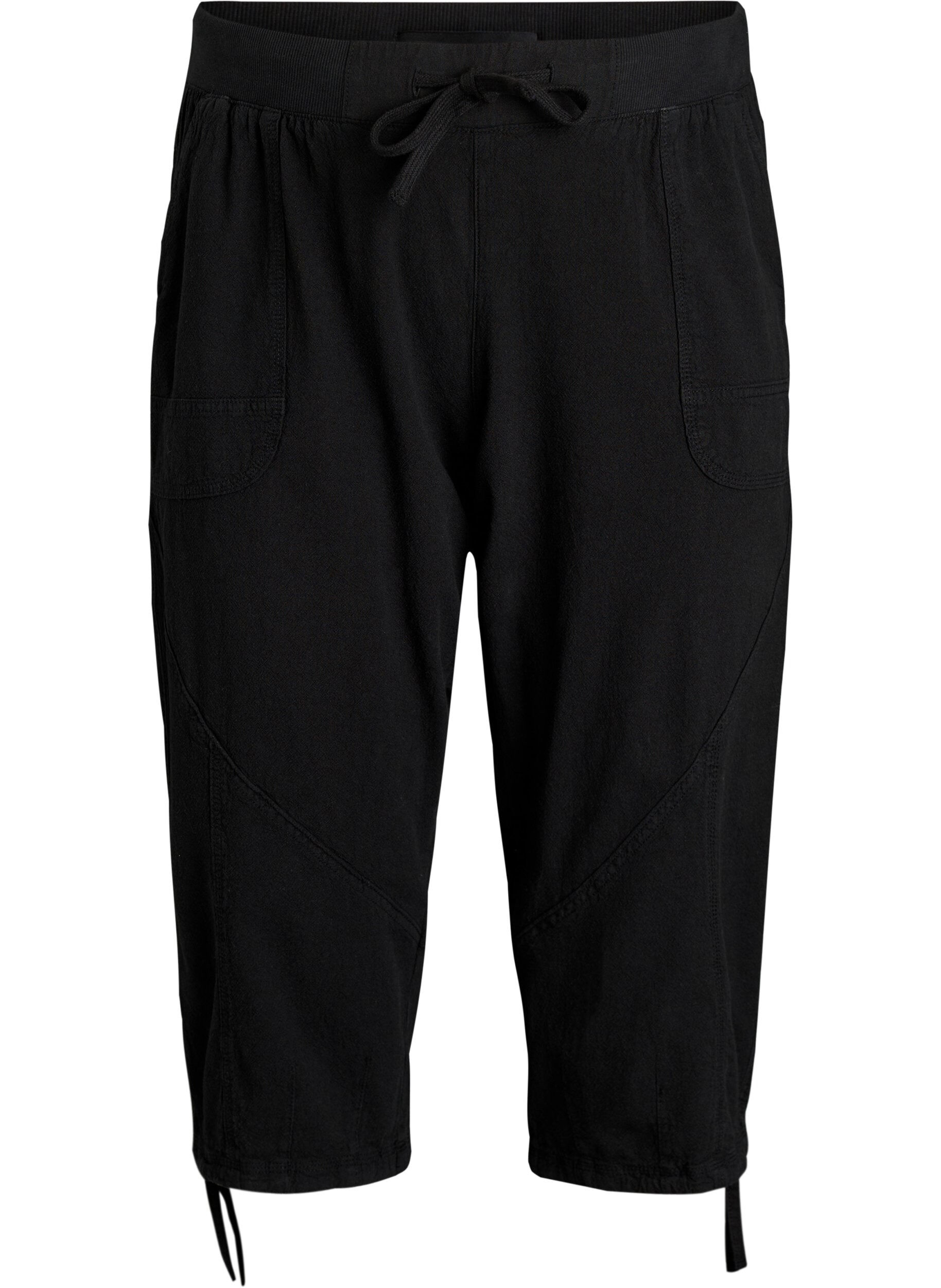 Zizzifashion Cotton Capri trousers, Black, Packshot image number 0