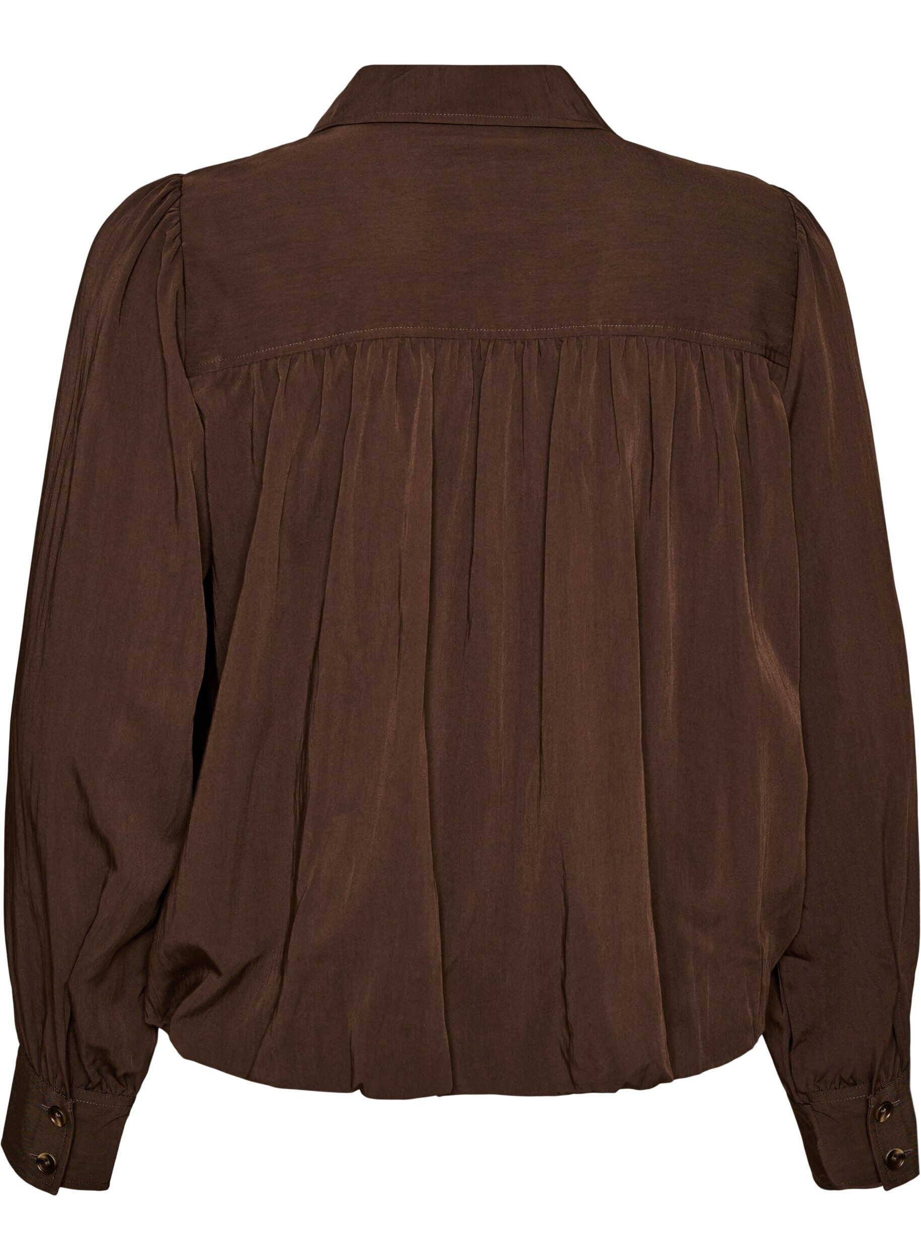 ZizzifashionShirt with balloon shape and concealed zip, Brown, Packshot image number 1