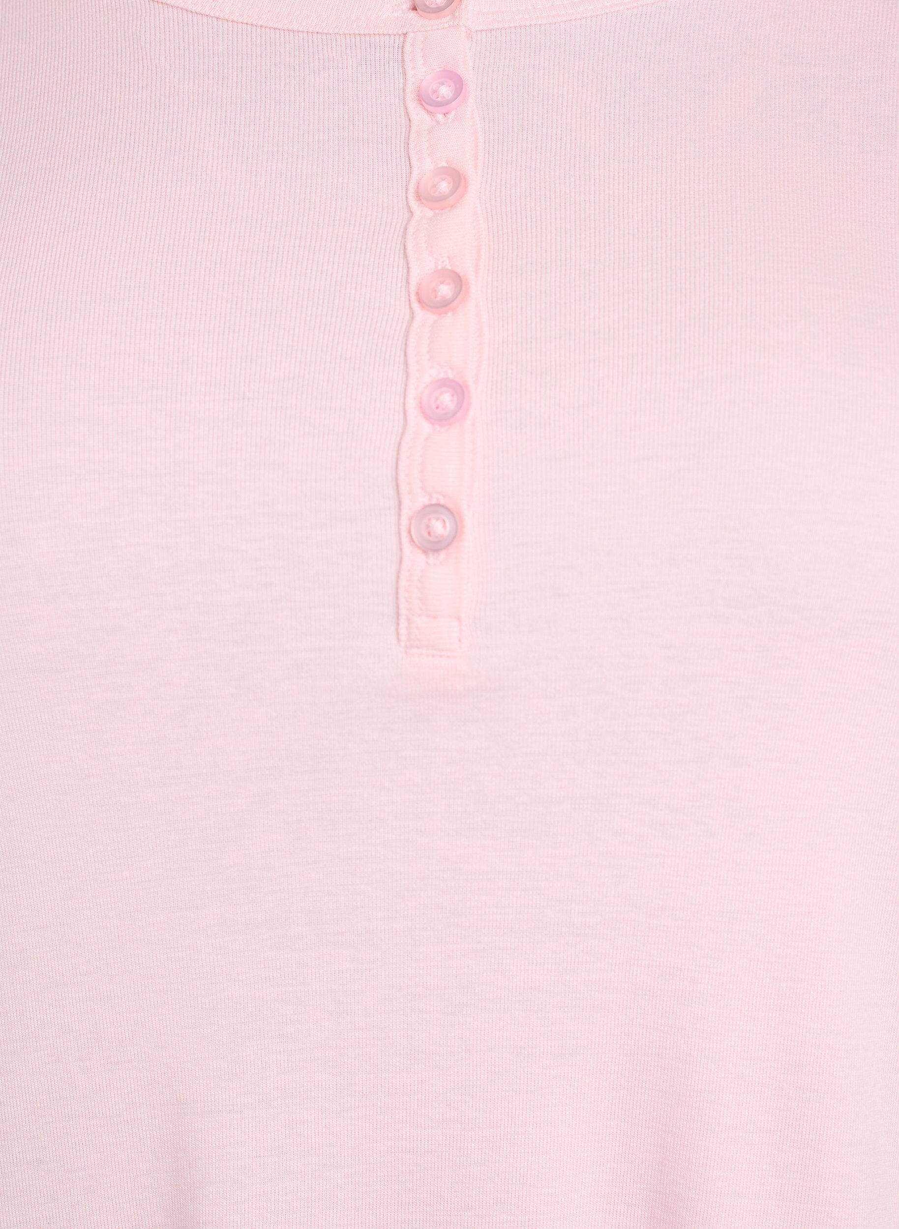Zizzifashion Jersey blouse with buttons and wavy edges, Pink, Packshot image number 2