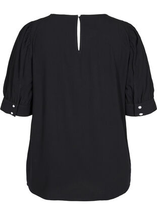 A-line blouse in viscose, Black, Packshot image number 1