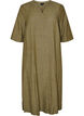 Midi dress in linen and viscose with 1/2 sleeves, Green, Packshot image number 0