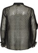 Shirt blouse with lace insert and dot pattern, Black, Packshot image number 1