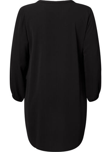 Long-sleeved V-neck dress, Black, Packshot image number 1
