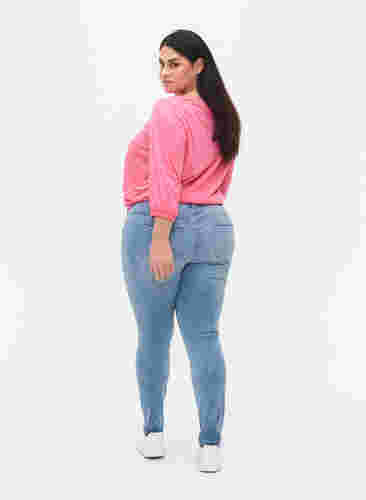 	 Extra slim Sanna jeans with embroidery detail, Light blue, Model image number 1