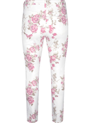 Super slim Amy jeans with a floral print, White R.AOP, Packshot image number 1