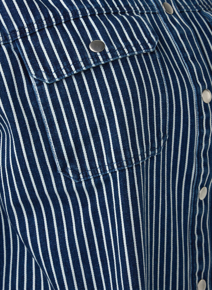 Striped denim shirt with chest pockets, Blue Denim Stripe, Packshot image number 2