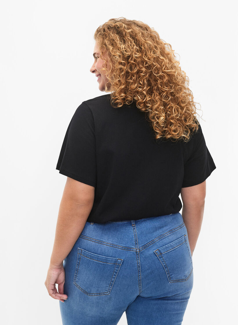 Organic cotton t-shirt with text, Black &Eacute;TOILE, Model image number 1