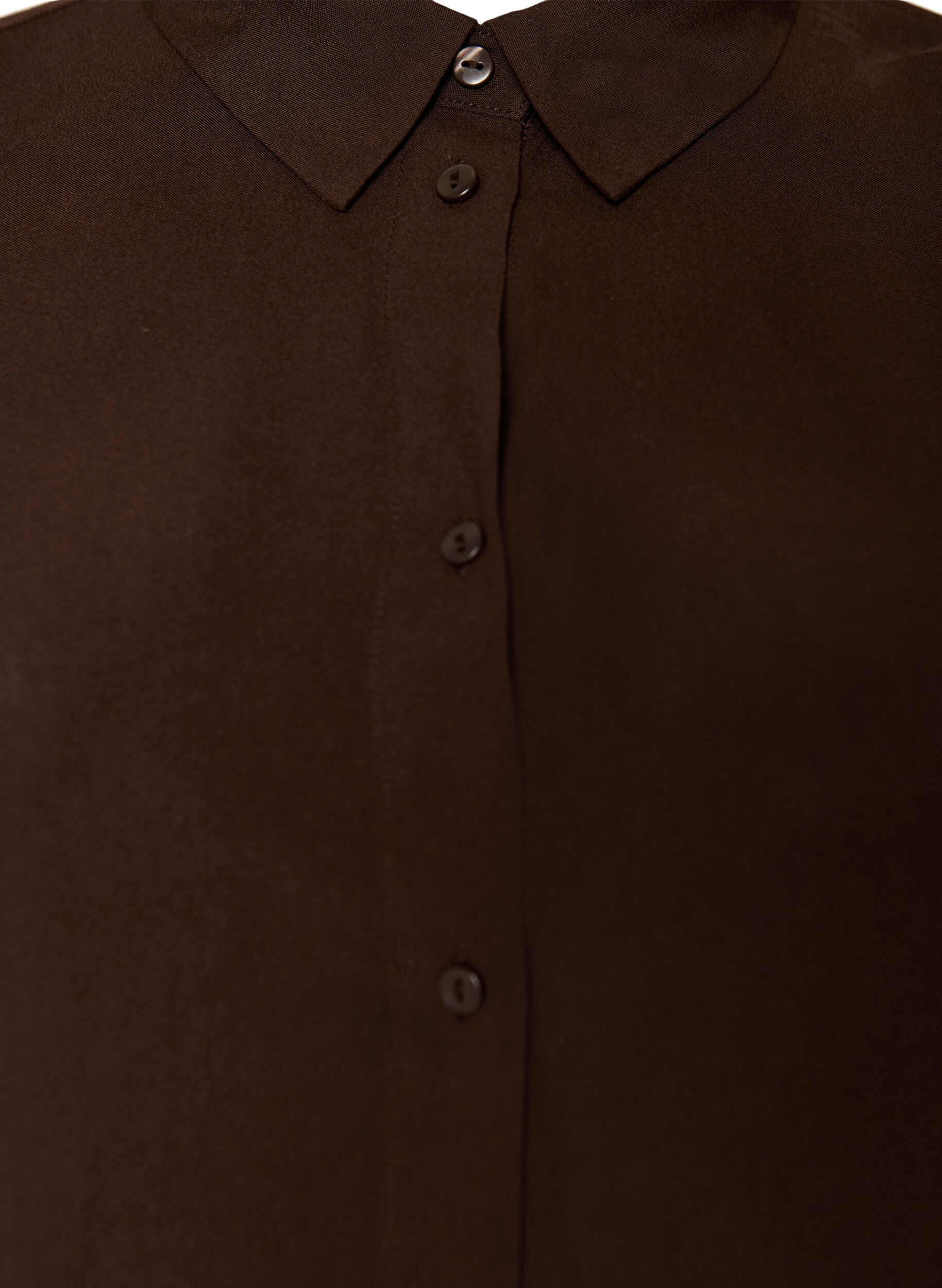 Zizzifashion Loose-fitting long shirt in viscose, Brown, Packshot image number 2