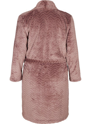 Short patterned dressing gown with pockets, Rose Taupe, Packshot image number 1