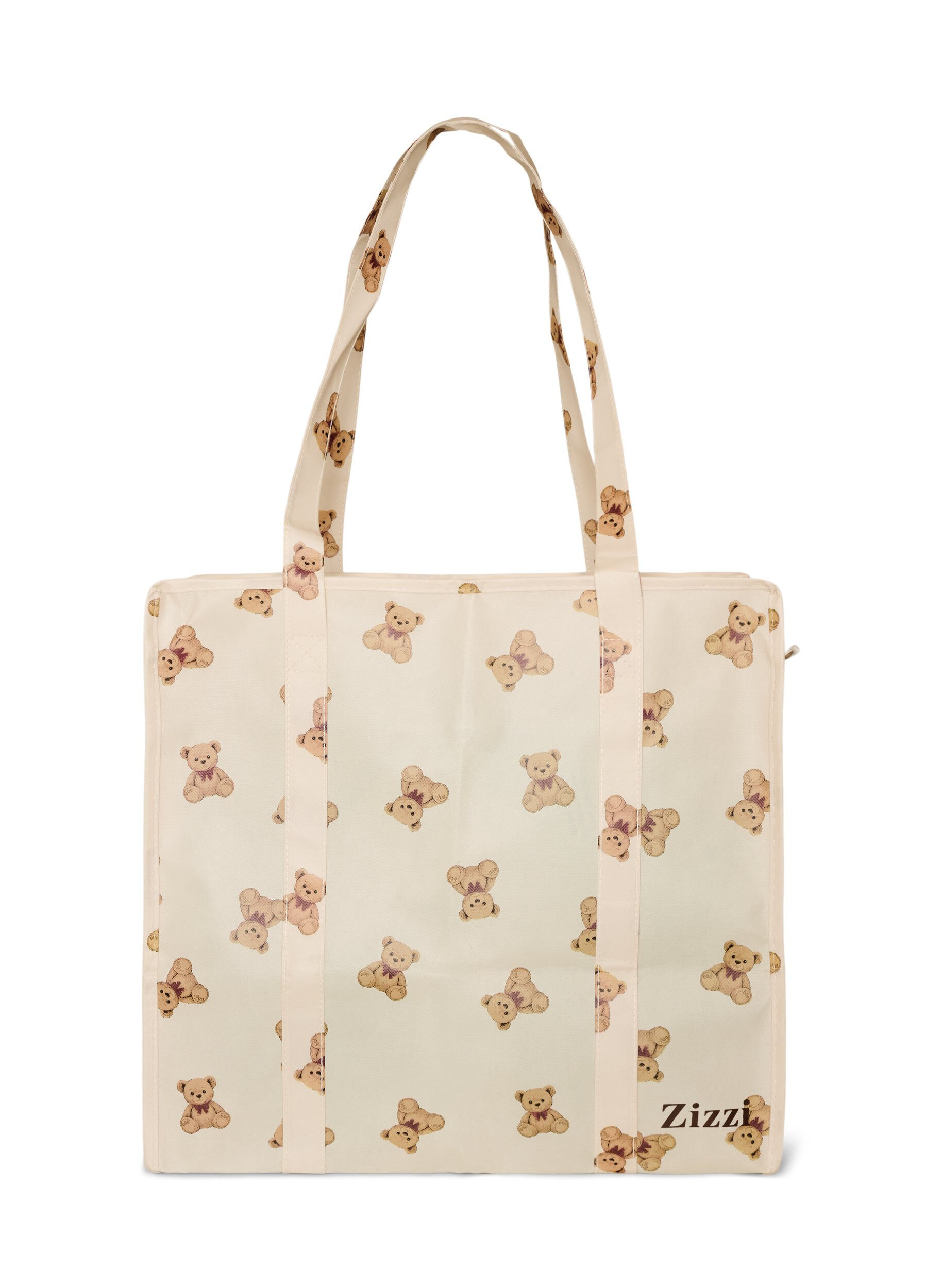 ZizzifashionShopping bag with zipper, Beige, Packshot image number 0