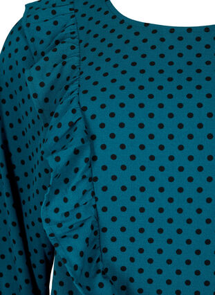 Long sleeved blouse with ruffles, Shaded Spruce Dot, Packshot image number 2