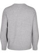 Knitted blouse with a round neck and center seam, Light Grey Melange, Packshot image number 1