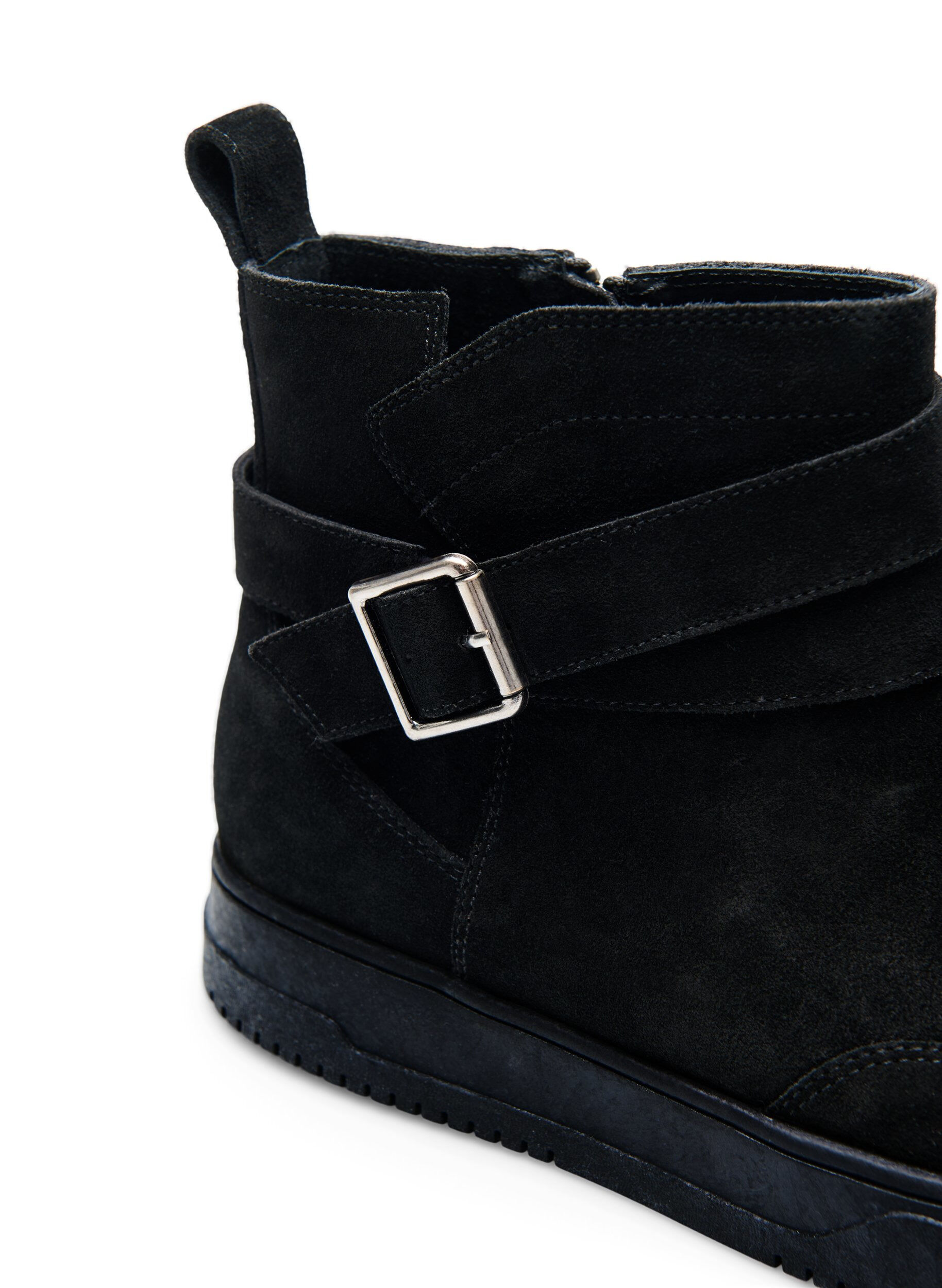 Zizzifashion Short wide fit boot in suede, Black, Packshot image number 3