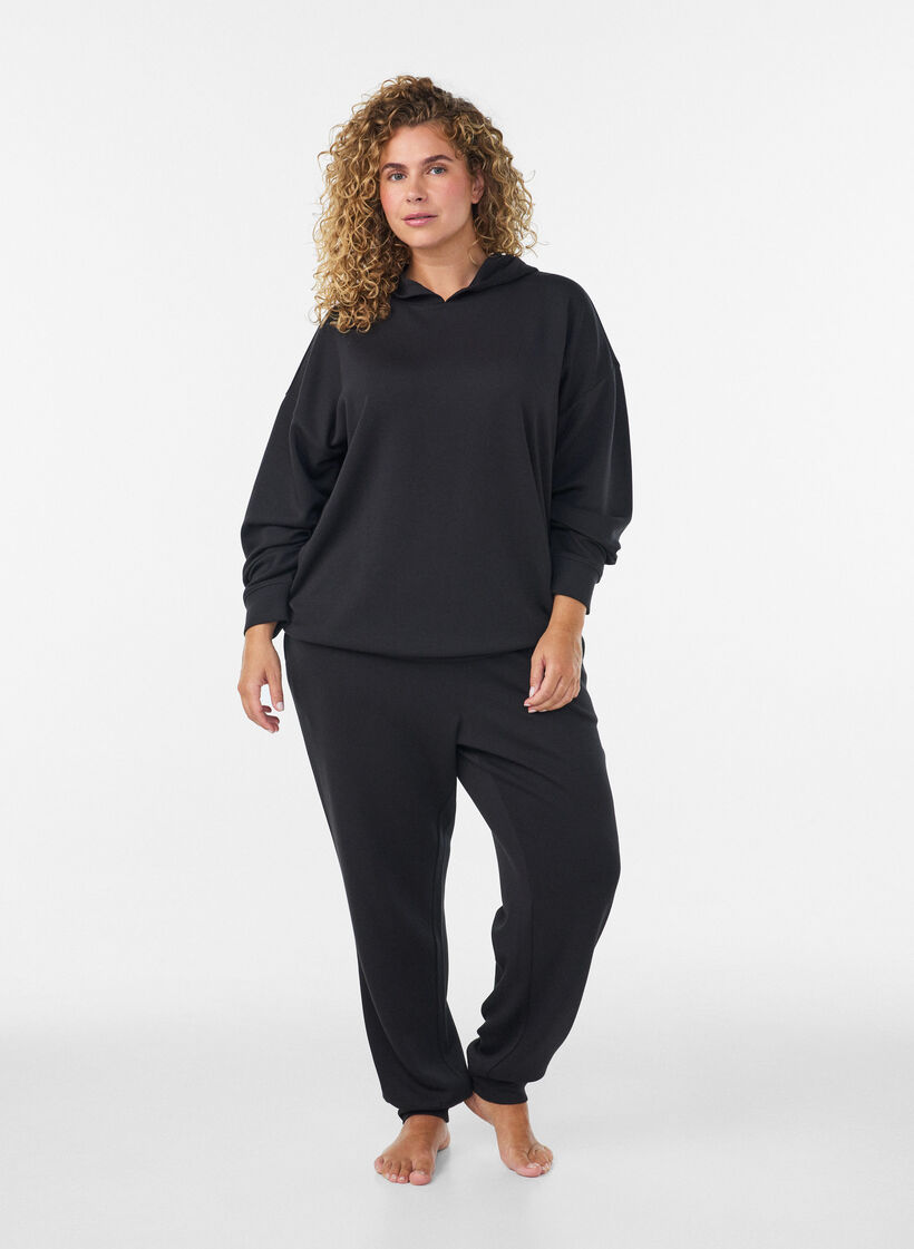 Jersey hoodie, Black, Model image number 1