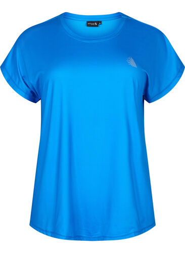 Short sleeved workout t-shirt, Brilliant Blue, Packshot image number 0