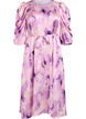 Short-sleeved party dress with tie-belt, Purple, Packshot image number 0