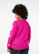 Knitted jumper with snowflakes, Pink, Model image number 2