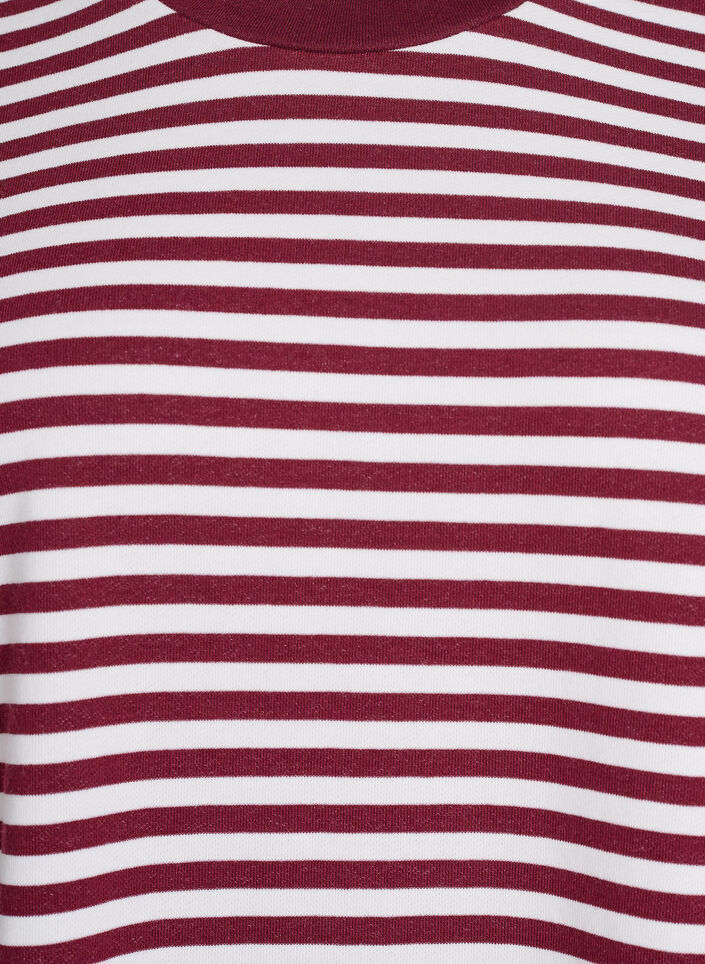 Striped blouse with 3/4 sleeves and button detail, Red, Packshot image number 2