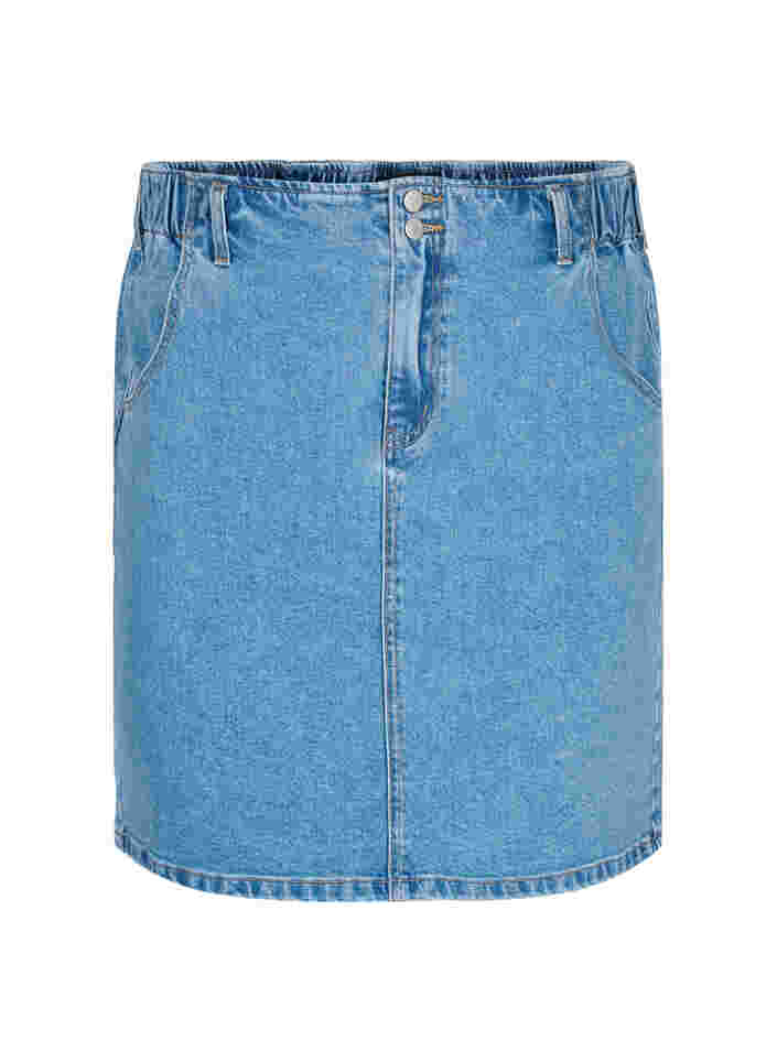 Denim skirt with pockets, Light blue denim, Packshot image number 0