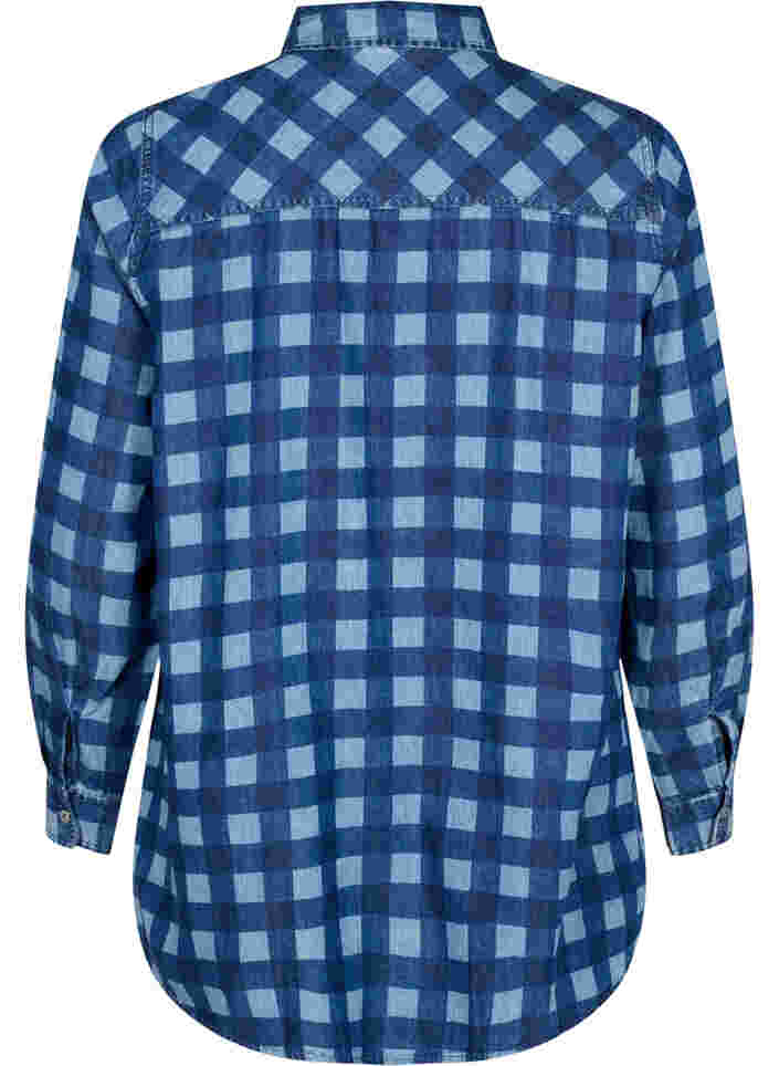 Checkered cotton shirt, Blue Check, Packshot image number 1