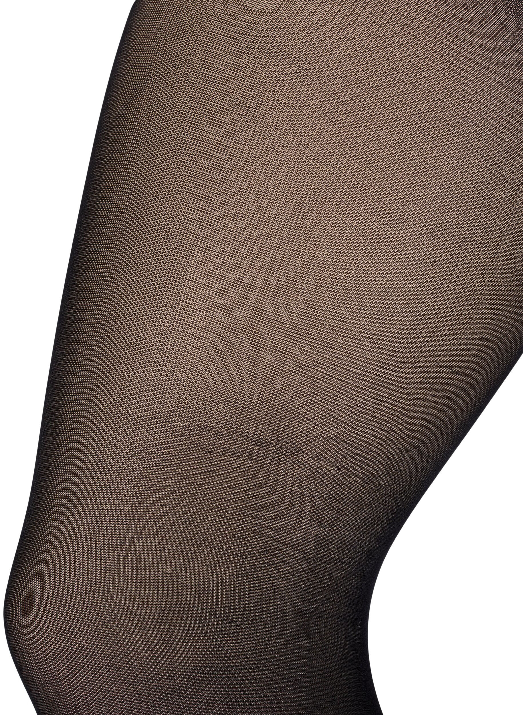 Zizzifashion 2-pack tights in 100 denier, Black, Packshot image number 4