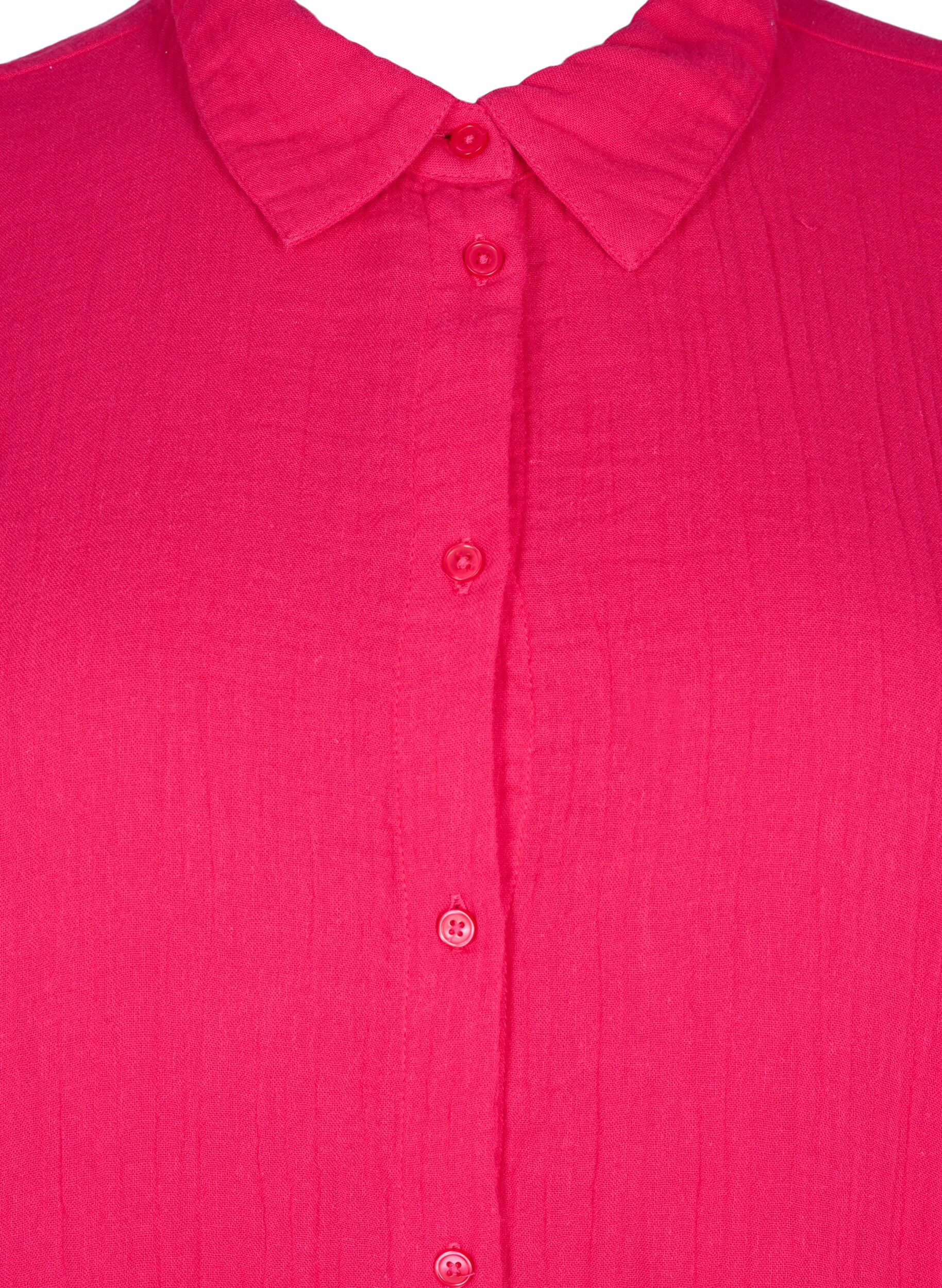 Zizzifashion Shirt with cotton muslin collar, Bright Rose, Packshot image number 2