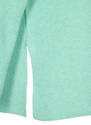 Melange pullover with side slit, Cabbage/White, Packshot image number 3