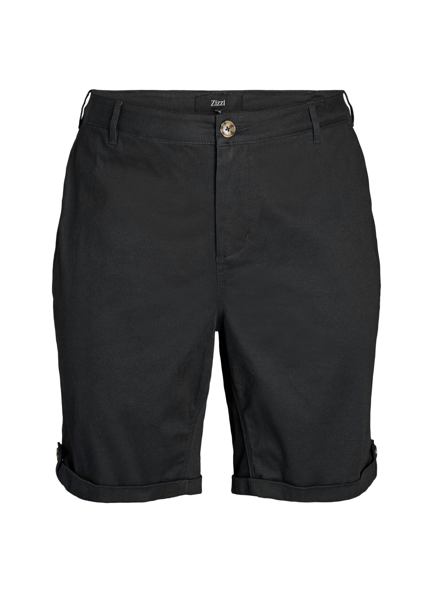 Zizzifashion Chino shorts with pockets, Black, Packshot image number 0