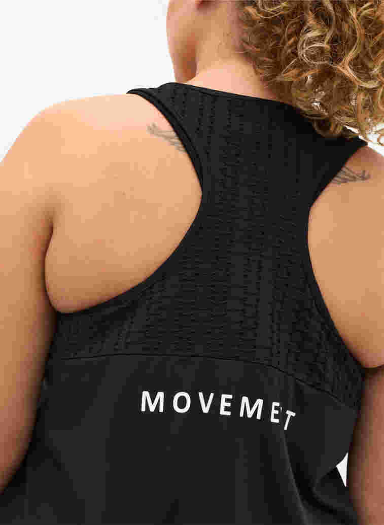 Sports top with text print, Black, Model image number 2