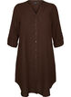 Long shirt in linen and viscose, Brown, Packshot image number 0