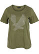 Cotton t-shirt in acid wash and stones, Ivy Green Wash, Packshot image number 0