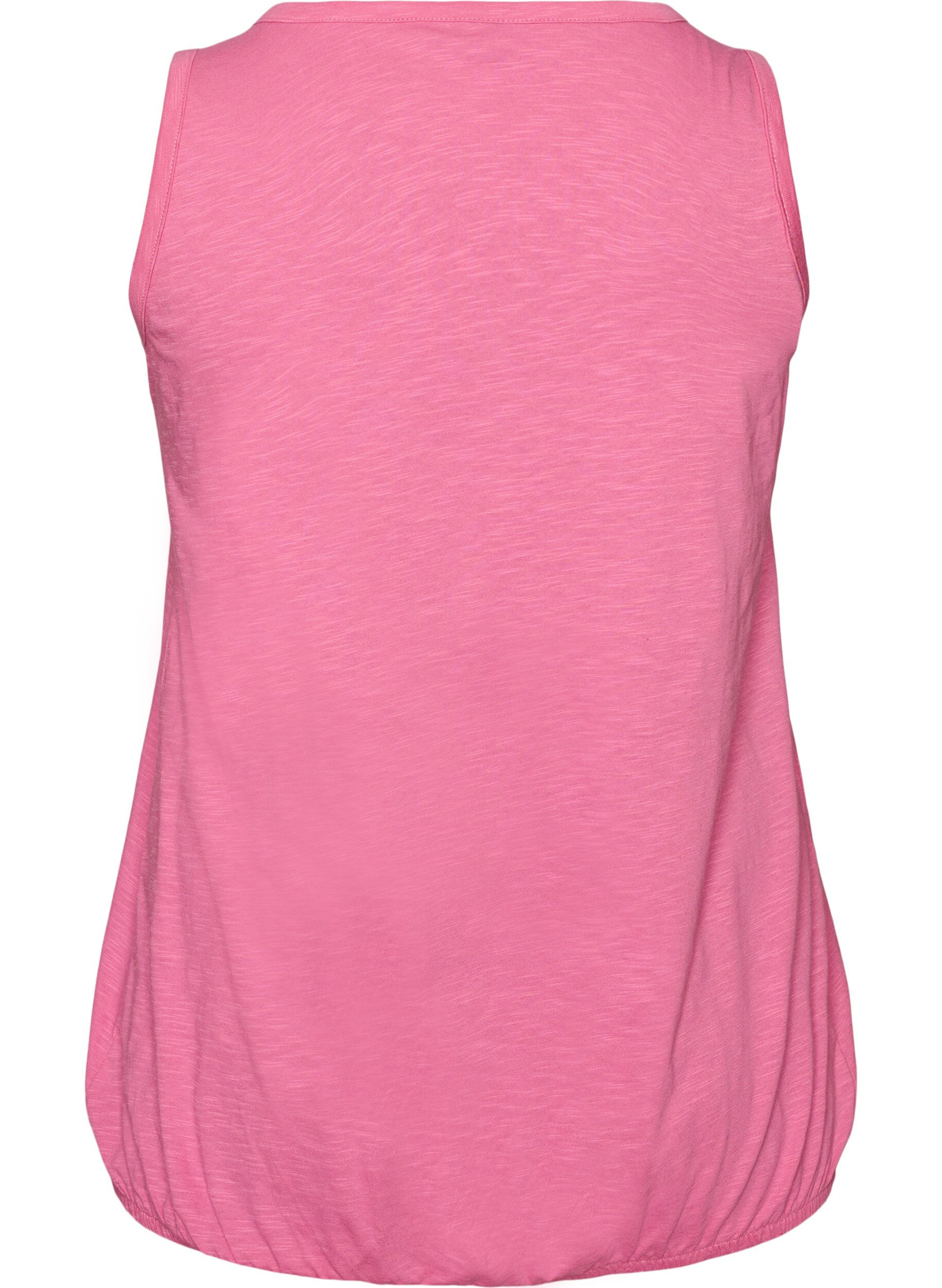 ZizzifashionTank top in organic cotton with V-neck and buttons, Pink, Packshot image number 1