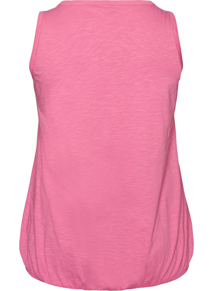 Tank top in organic cotton with V-neck and buttons, Pink, Packshot image number 1