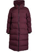 Long puffer winter coat with hood, Dark Bordeaux, Packshot image number 0
