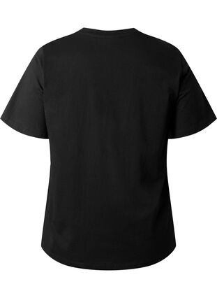 Organic cotton t-shirt with text, Black ÉTOILE, Packshot image number 1
